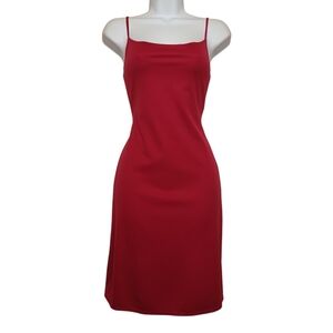 VTG 90s MOA MOA Deep Red Strappy Slip Mini Dress X-Small/ Small